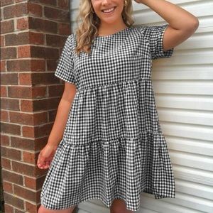 Tiered Gingham Dress